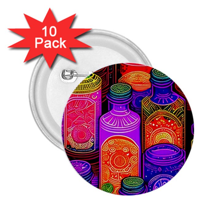 Bottles Colorful 2.25  Buttons (10 pack) 