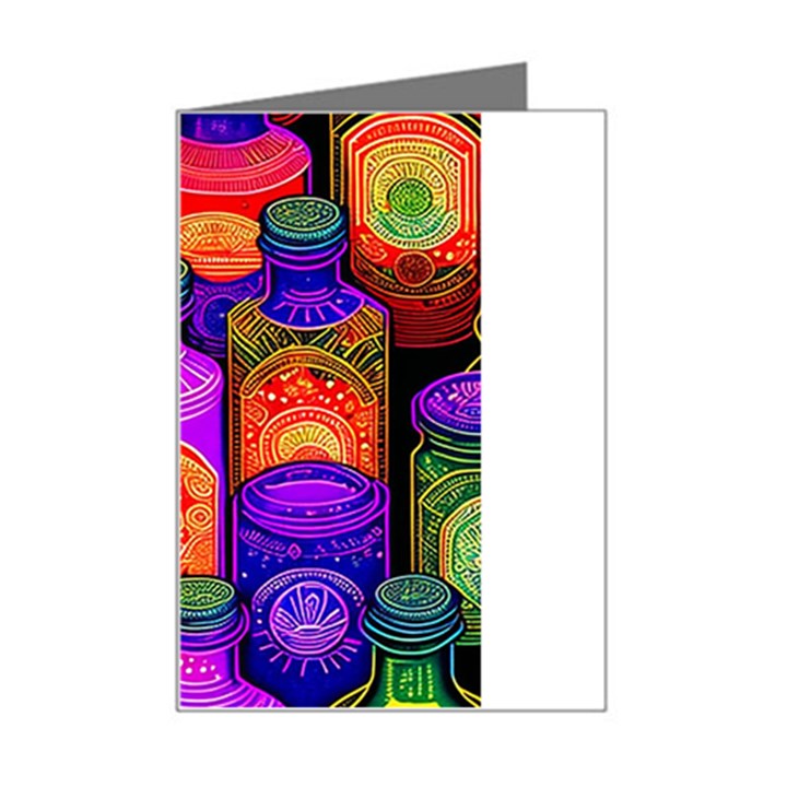 Bottles Colorful Mini Greeting Card