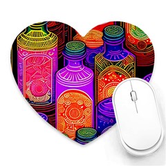 Bottles Colorful Heart Mousepad by uniart180623