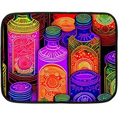 Bottles Colorful Fleece Blanket (mini) by uniart180623