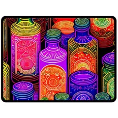 Bottles Colorful Two Sides Fleece Blanket (large) by uniart180623