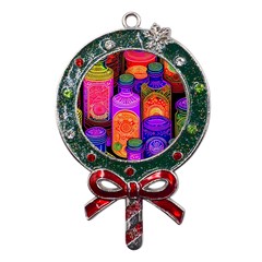 Bottles Colorful Metal X mas Lollipop With Crystal Ornament by uniart180623