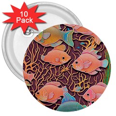 Tropical Fish 3  Buttons (10 Pack)  by uniart180623