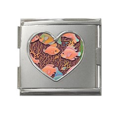 Tropical Fish Mega Link Heart Italian Charm (18mm) by uniart180623