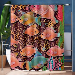 Tropical Fish Shower Curtain 60  X 72  (medium)  by uniart180623