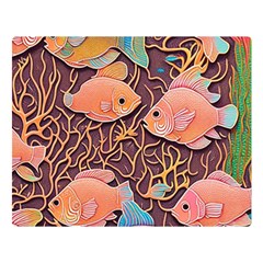 Tropical Fish Two Sides Premium Plush Fleece Blanket (large) by uniart180623