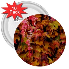 Red and Yellow Ivy  3  Buttons (10 pack) 