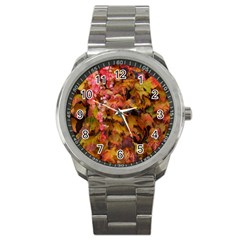 Red And Yellow Ivy  Sport Metal Watch by okhismakingart