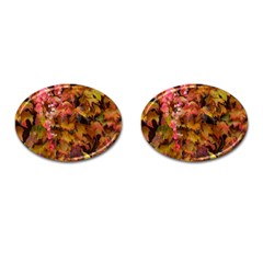 Red and Yellow Ivy  Cufflinks (Oval)