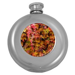 Red and Yellow Ivy  Round Hip Flask (5 oz)