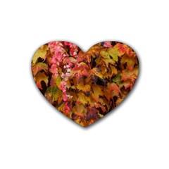 Red and Yellow Ivy  Rubber Heart Coaster (4 pack)