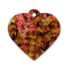 Red and Yellow Ivy  Dog Tag Heart (Two Sides)