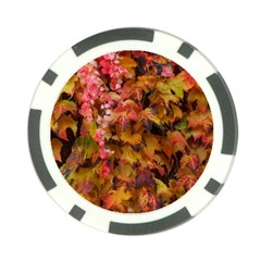 Red and Yellow Ivy  Poker Chip Card Guard