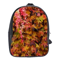 Red And Yellow Ivy  School Bag (xl) by okhismakingart