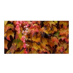 Red And Yellow Ivy  Satin Wrap 35  X 70  by okhismakingart