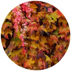 Red and Yellow Ivy  Wooden Puzzle Round