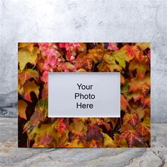 Red And Yellow Ivy  White Tabletop Photo Frame 4 x6  by okhismakingart