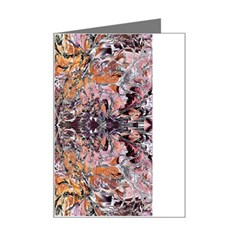 Ochre On Pink Arabesque Mini Greeting Card by kaleidomarblingart