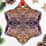 OCHRE ON PINK ARABESQUE Snowflake Ornament (Two Sides) Front