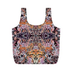 Ochre On Pink Arabesque Full Print Recycle Bag (m) by kaleidomarblingart