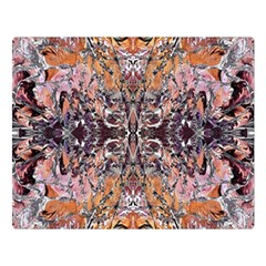 Ochre On Pink Arabesque Two Sides Premium Plush Fleece Blanket (large) by kaleidomarblingart