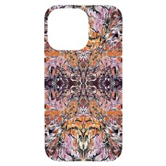 Ochre On Pink Arabesque Iphone 14 Pro Max Black Uv Print Case by kaleidomarblingart