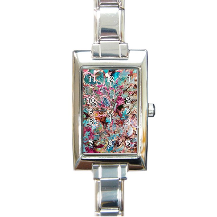 Pink Petals Blend Rectangle Italian Charm Watch