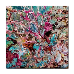 Pink Petals Blend Tile Coaster by kaleidomarblingart