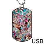 Pink Petals Blend Dog Tag USB Flash (Two Sides) Front