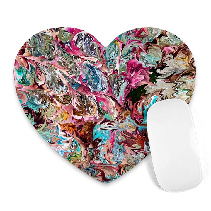 Pink Petals Blend Heart Mousepad