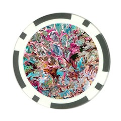 Pink Petals Blend Poker Chip Card Guard by kaleidomarblingart