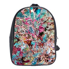 Pink Petals Blend School Bag (large) by kaleidomarblingart