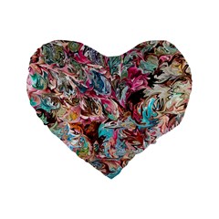 Pink Petals Blend Standard 16  Premium Flano Heart Shape Cushions by kaleidomarblingart