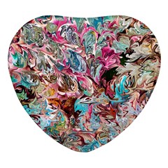 Pink Petals Blend Heart Glass Fridge Magnet (4 Pack) by kaleidomarblingart