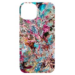 Pink Petals Blend Iphone 14 Black Uv Print Case by kaleidomarblingart