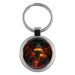 Dragon Art Fire Digital Fantasy Key Chain (round) by Bedest