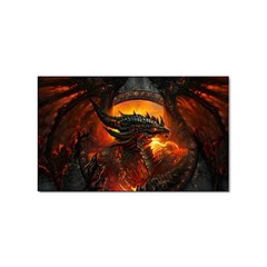 Dragon Art Fire Digital Fantasy Sticker Rectangular (10 Pack) by Bedest