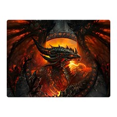 Dragon Art Fire Digital Fantasy Two Sides Premium Plush Fleece Blanket (mini) by Bedest