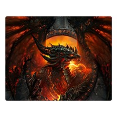 Dragon Art Fire Digital Fantasy Two Sides Premium Plush Fleece Blanket (large) by Bedest