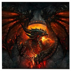 Dragon Art Fire Digital Fantasy Wooden Puzzle Square by Bedest