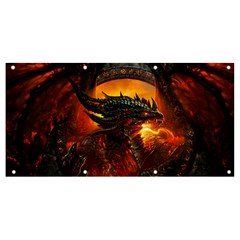 Dragon Art Fire Digital Fantasy Banner And Sign 8  X 4  by Bedest