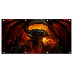 Dragon Art Fire Digital Fantasy Banner and Sign 8  x 4  Front