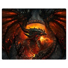 Dragon Art Fire Digital Fantasy Premium Plush Fleece Blanket (medium) by Bedest