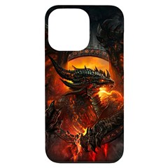 Dragon Art Fire Digital Fantasy Iphone 14 Pro Max Black Uv Print Case by Bedest