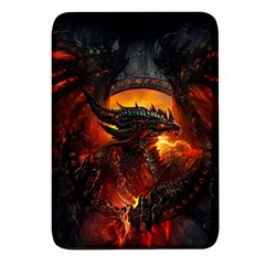 Dragon Art Fire Digital Fantasy Rectangular Glass Fridge Magnet (4 Pack)