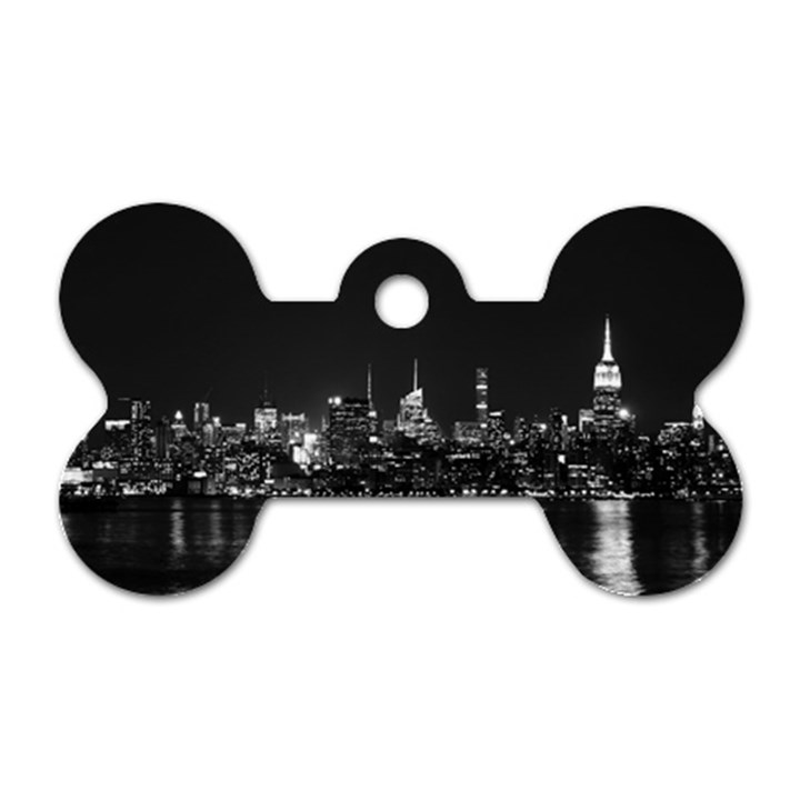 New York Skyline Dog Tag Bone (One Side)