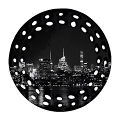 New York Skyline Ornament (round Filigree) by Bedest