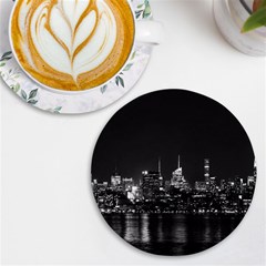 New York Skyline Uv Print Round Tile Coaster by Bedest