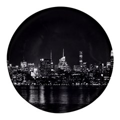 New York Skyline Round Glass Fridge Magnet (4 Pack) by Bedest