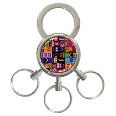 Abstract A Colorful Modern Illustration--- 3-ring Key Chain by Bedest